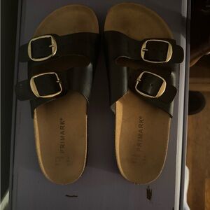 Primark Black Sandals with Double Buckle